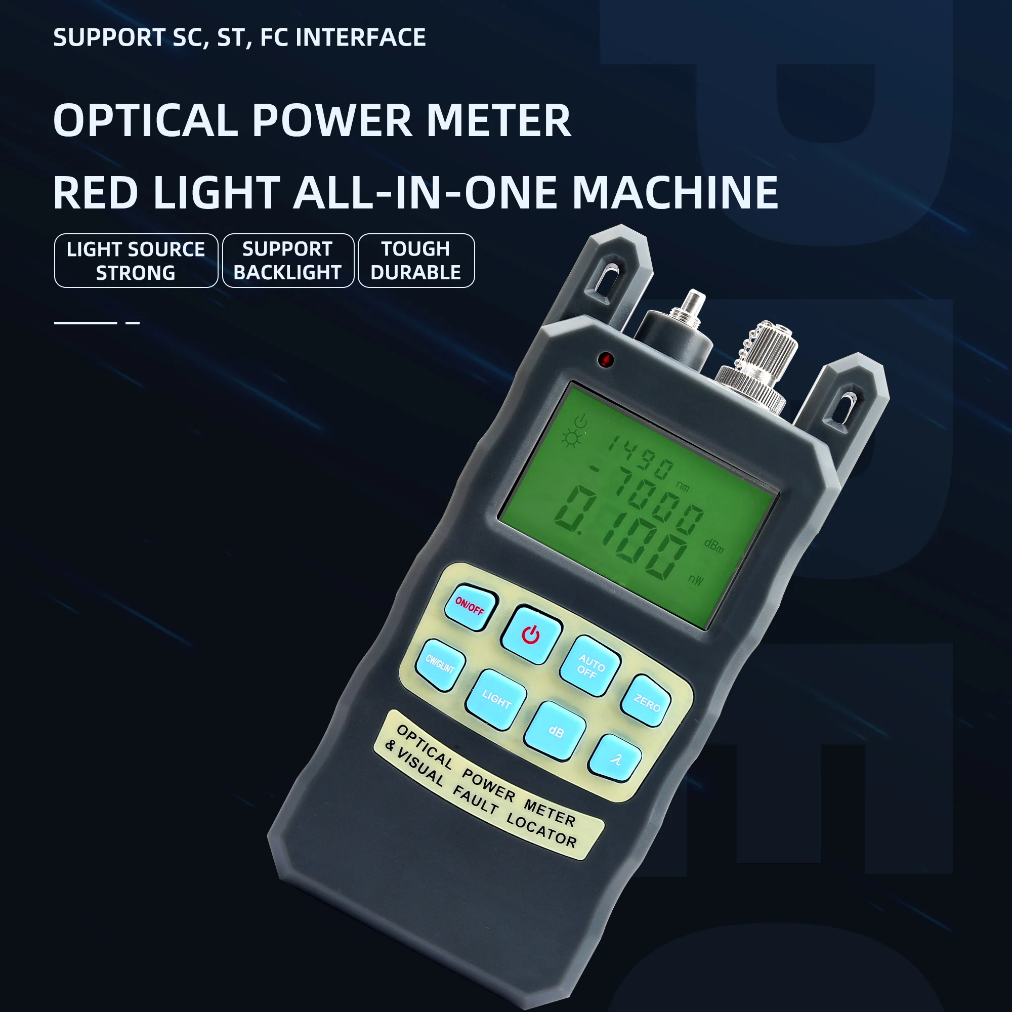 KELUSHI All-IN-ONE światłowodowy miernik mocy-70 + 10dBm 1/10mw Tester kabli lokalizator uszkodzeń wizualnych FTTH narzędzie