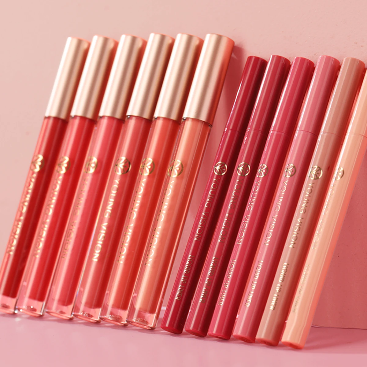 YOUNG VISION 12 Color Lip Glaze + Lip Liner ComboLiquid Lip LinerMoisturizing, smooth, easy-to-apply color lip liner