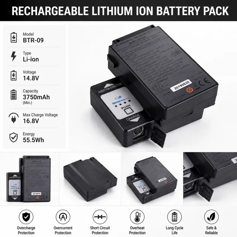 Battery for Fujikura FSM-61S BTR-09 FSM-601S FSM-62S FSM-602S FSM-80S Fusion Splicer Replacement Power Supply