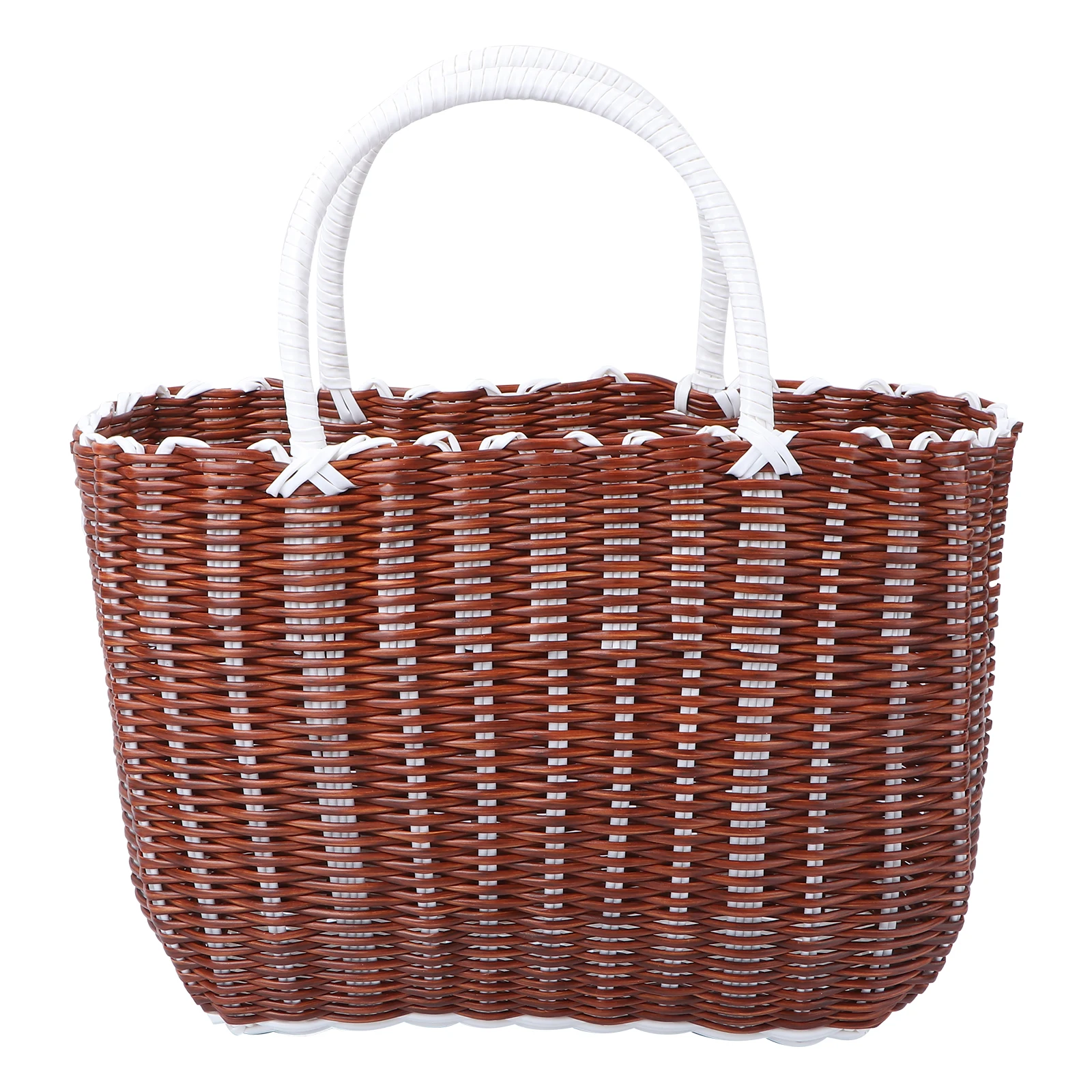 

Plastic Storage Basket Portable Retro Shopping Vegetables Bathroom ganizer Collapsible Tote Weaving Bins