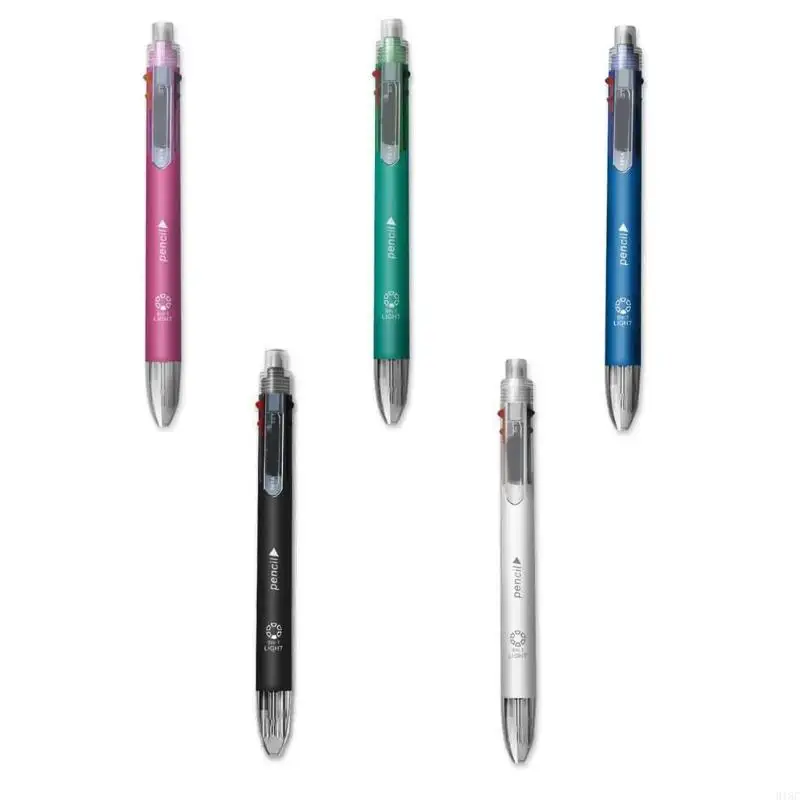 918C Cơ Khí Đa Năng Bút Bi 5 Màu Trong 1 Bút Bi, Đa Năng Nhiều Màu Bút Tự Động 0.7 Mm Bút Chì