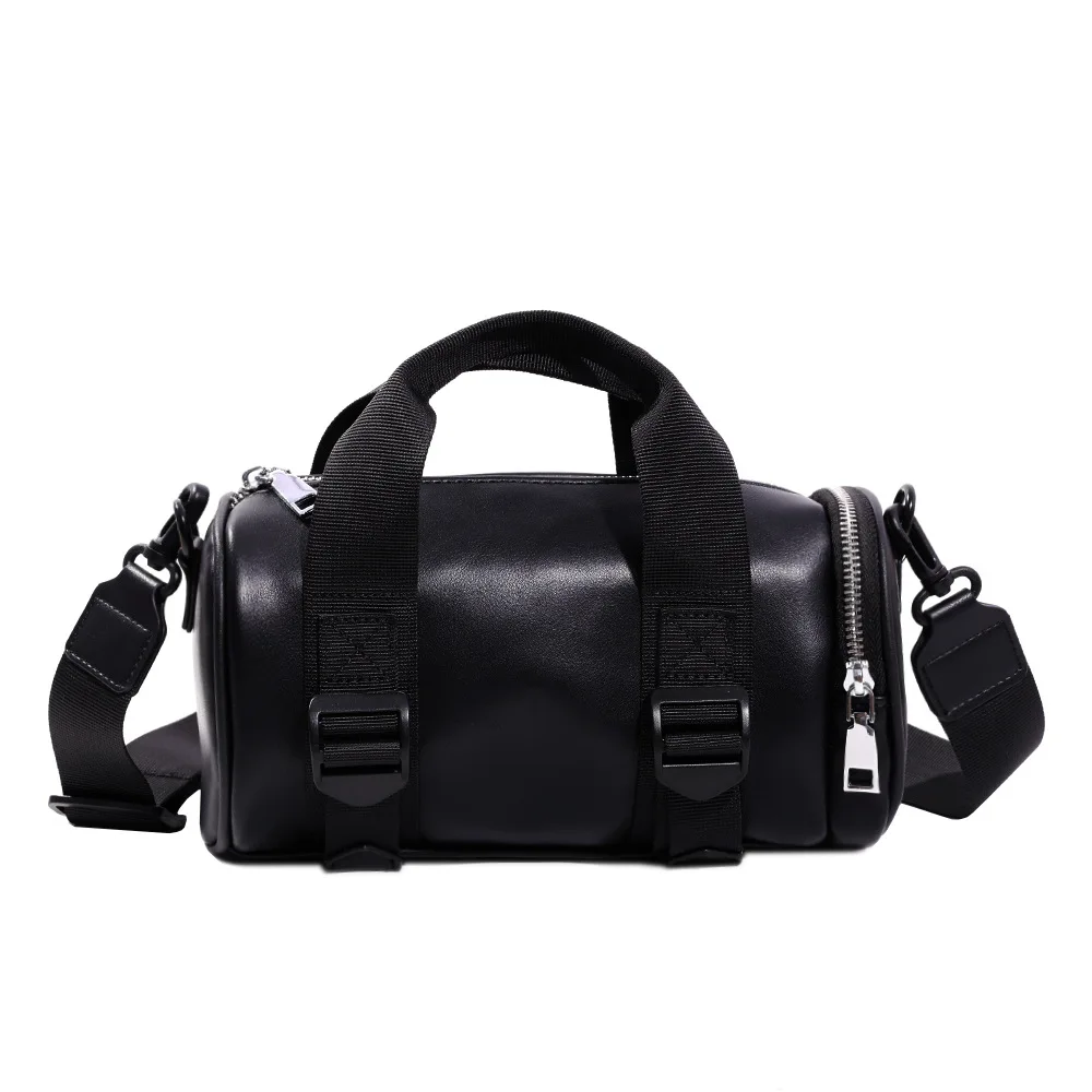 Neue Modische Umhängetasche für Männer Luxuriöse Leder-Schultertaschen für Männer und Frauen Bowling-Umhängetaschen Unisex Fassförmige Sling-Handtaschen – Detail 9