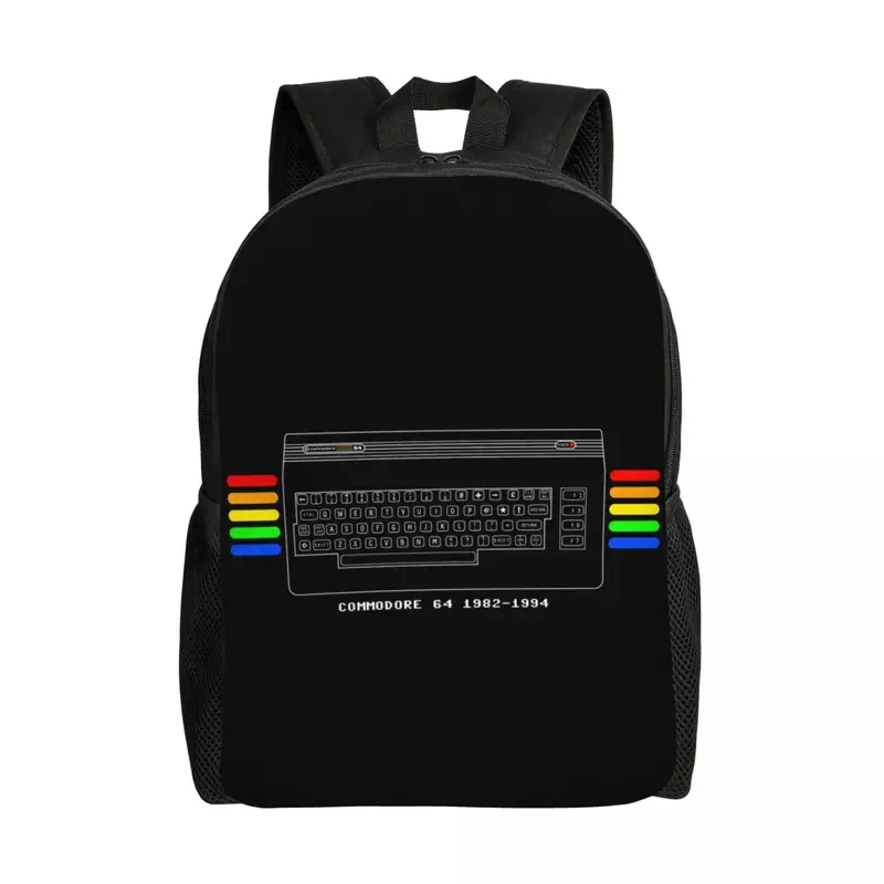 Commodore 64 Backpack for Boys Girls C64 Computer Game College School Travel Bags Women Men Bookbag Fits 15 Inch Laptop