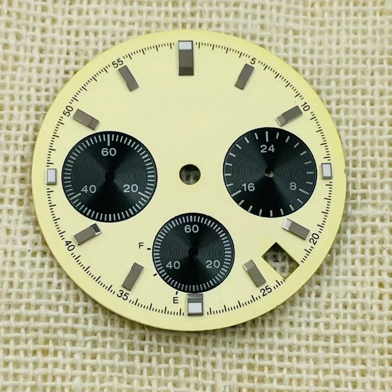 VK63 S 29.5 مللي متر الطلب S الباندا الهاتفي ل VK63 حركة الكوارتز الطلب الأخضر Noctilucent تعديل متعدد الوظائف توقيت اكسسوارات جديد