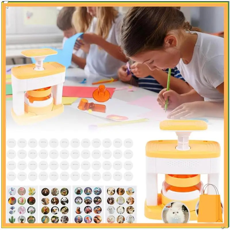 آلة صنع الشارات L52A، صانع الدبوس الصلب، مجموعة ثقب شارة آلة Creativepress، صانع شارة الدبوس سهل الاستخدام للأطفال