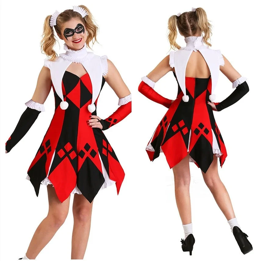 Fsia de loween para Mulheres, Conjunto de Transformação do Coringa, Traje de Performance em Palco para Conferência Anu...