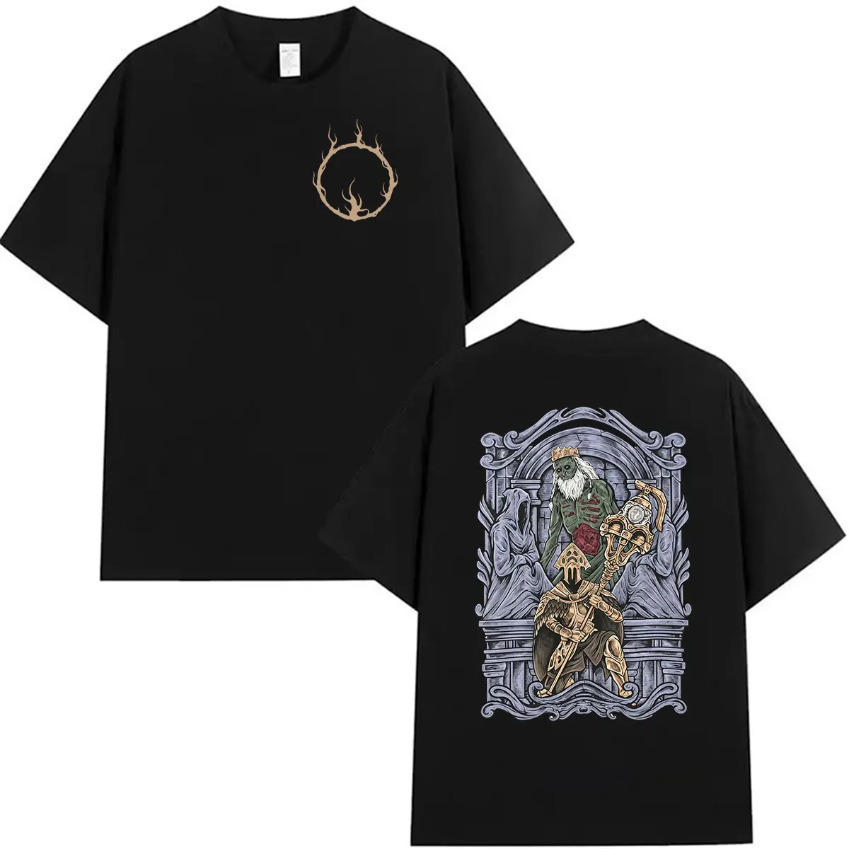 Hot Game Dark Souls Velstadt The Royal Aegis Graphic T-Shirt Men Women Vintage Oversized High Quality Cotton T Shirt Streetwear