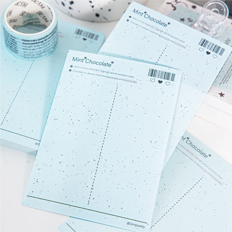 80 sheets Ins Kawaii Korean Memo Note Pads Handbook Message Paper Journal DIY Base Material Notepad School Stationery