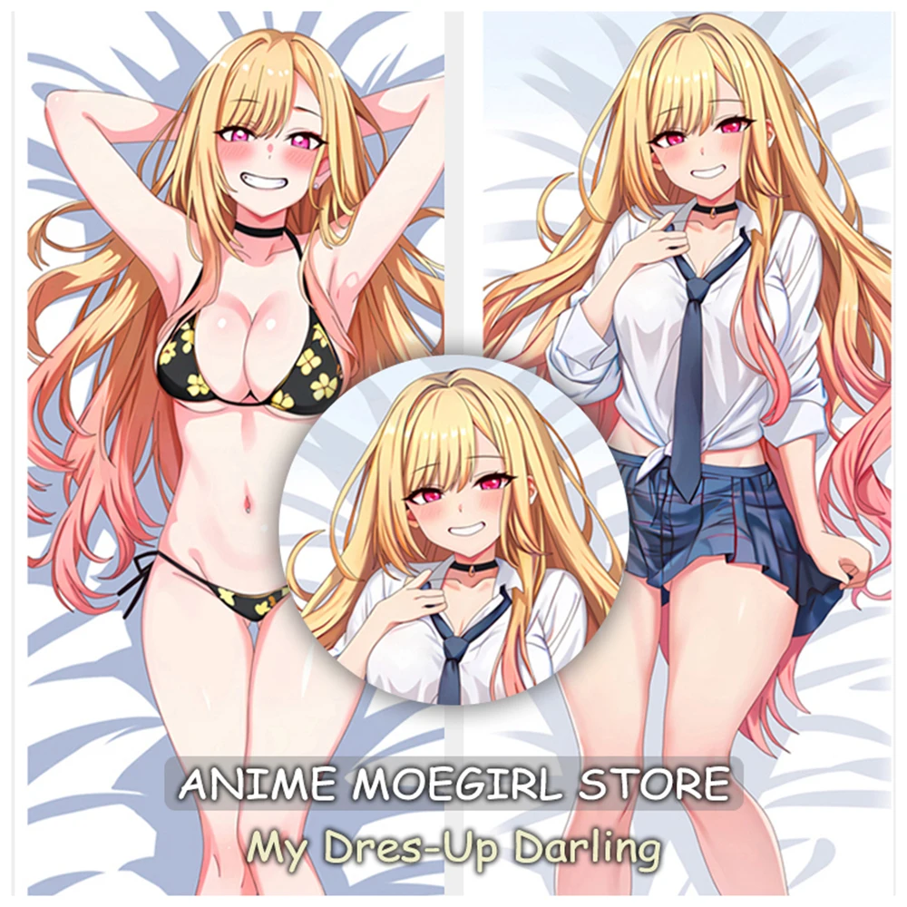 

Cartoon Kitagawa Marin Dakimakura Anime Pillowcase Hugging Body Throw Cushion Cover Bedding Pillow Cover Otaku Pillowcases