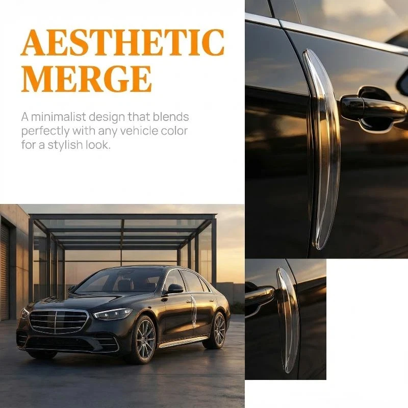 

2/4 Piece Car Door Anti-collision Strips, Rearview Mirror And Door Edge Anti-collision Corner Stickers, Silicone Stickers