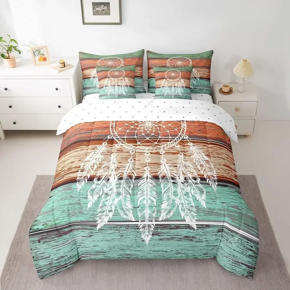 King King Size 7-Piece Boho Dream Catcher Bedding Set for Kids, Girls - Vintage Style with Comforter, Sheets, Pillowcases, and Covers - Aliexpress Deal