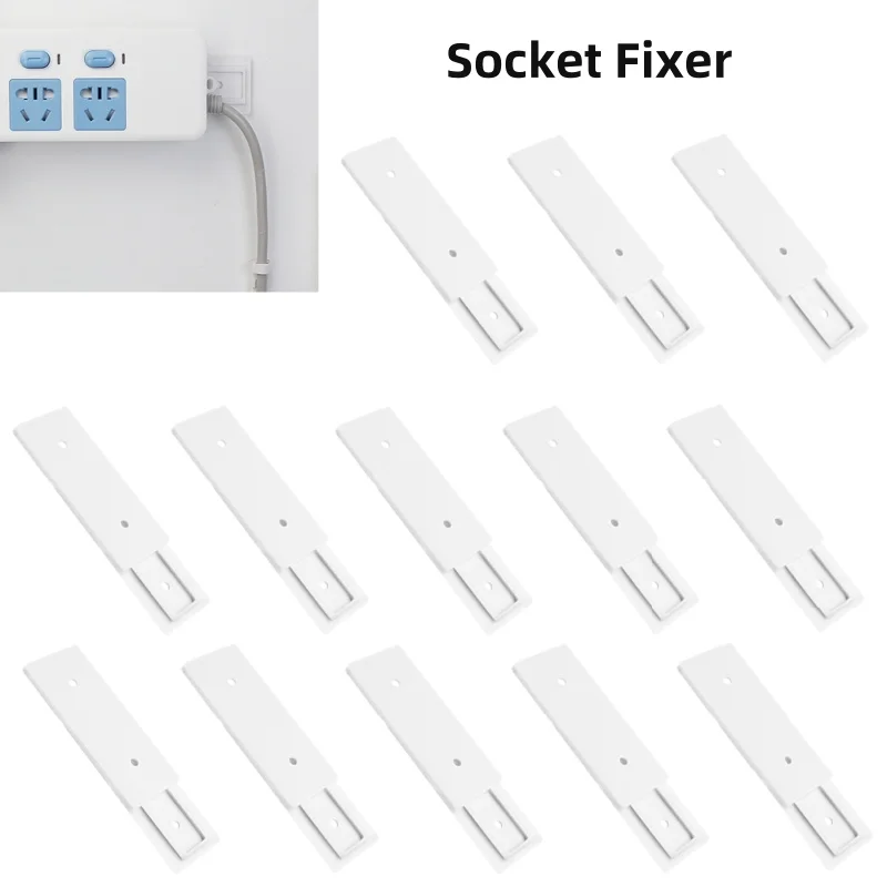 1/3/5PCS Self-Adhesive Desktop Socket Fixer Cable Organizer Wall Hanging Power Strip Socket Holder Fixator Removable No Trace