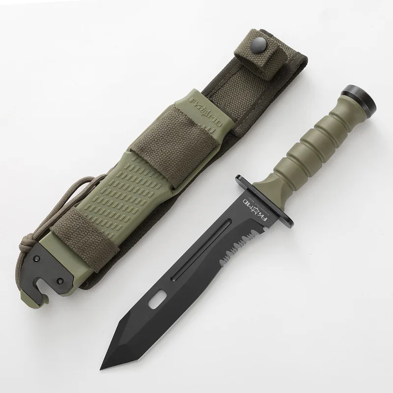 1PC High-hardness outdoor one-piece steel knife, outdoor camping adventure knife, mountaineering knife, survival knife