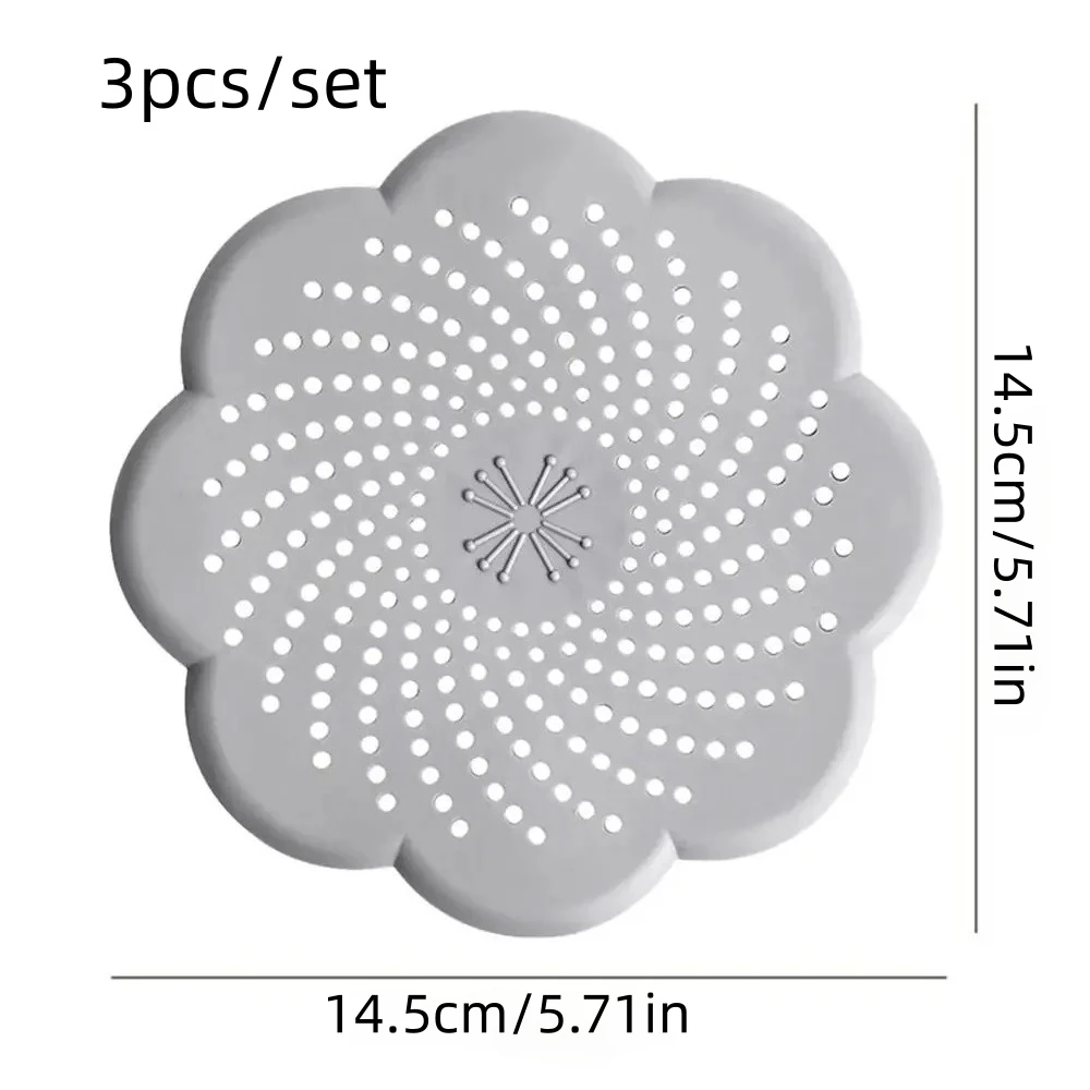 3 pçs/set flor forma malha pia filtro anti-bloqueio cabelo limpar coletor de resíduos dreno de chão capa cozinha acessório do banheiro
