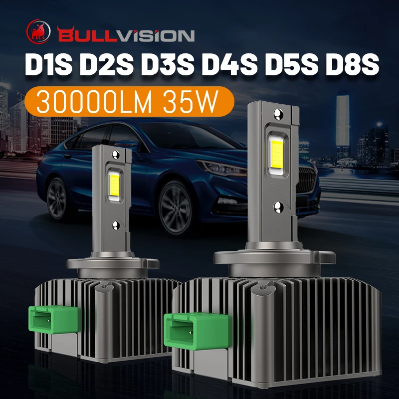 

Bullvision D1S LED Headlights 30000LM HID D1S D2S D3S D4S D8S D1R D2R D3R D4R D2H D1C D2C D3C 35W Ballasts CSP Chips For Lenses