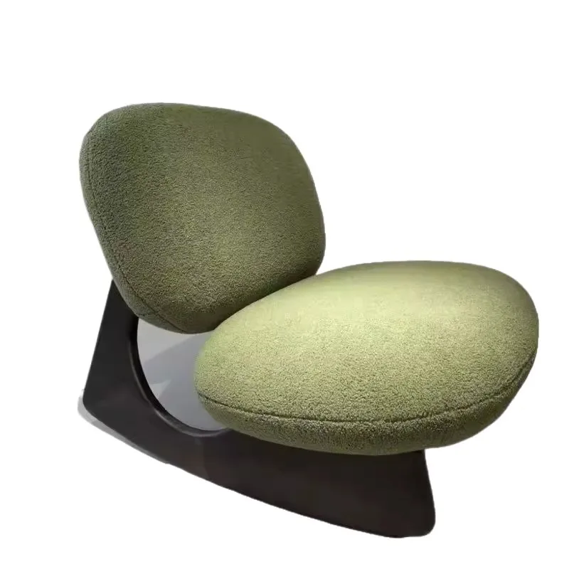 Light luxury modern simple wabi style camel wool single sofa chair, Nordic living room balcony lazy chair