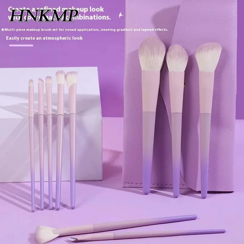 Set di pennelli per trucco viola da 10 pezzi, pennello per cipria in polvere, pennello per ombretto, set completo di pennelli per correttore per strumenti di bellezza
