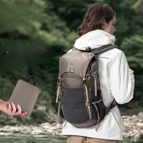 Imagen 2 del producto Mochila de Montañismo impermeable profesional para exteriores, bolsa plegable ligera de gran capacidad con tapa, mochila de viaje y senderismo