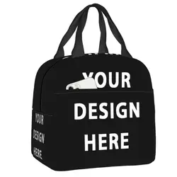 Il tuo Design qui Lunch Bag Portable Custom Logo Letter Print Cooler Bento Box isolato termicamente per le donne borse per alimenti per bambini