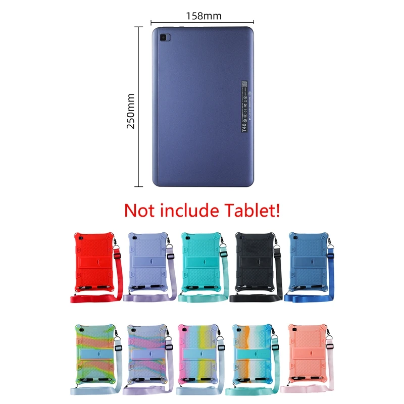 Capa de Silicone Anti-Drop para Tablet, Proteção, Suporte Casetablet com Alça e Caneta, Teclast T40, 10,4"