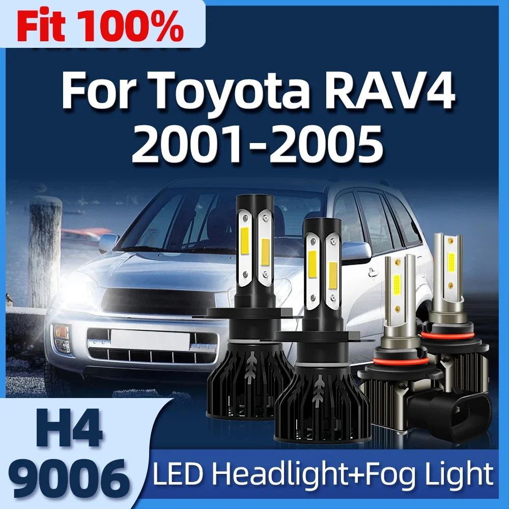 

Roadsun LED Headlight Beam 2/4PCS H4 Car Headlight Bulbs Auto Fog Lamps 9006/HB4 6000K For Toyota RAV4 2001 2002 2003 2004 2005