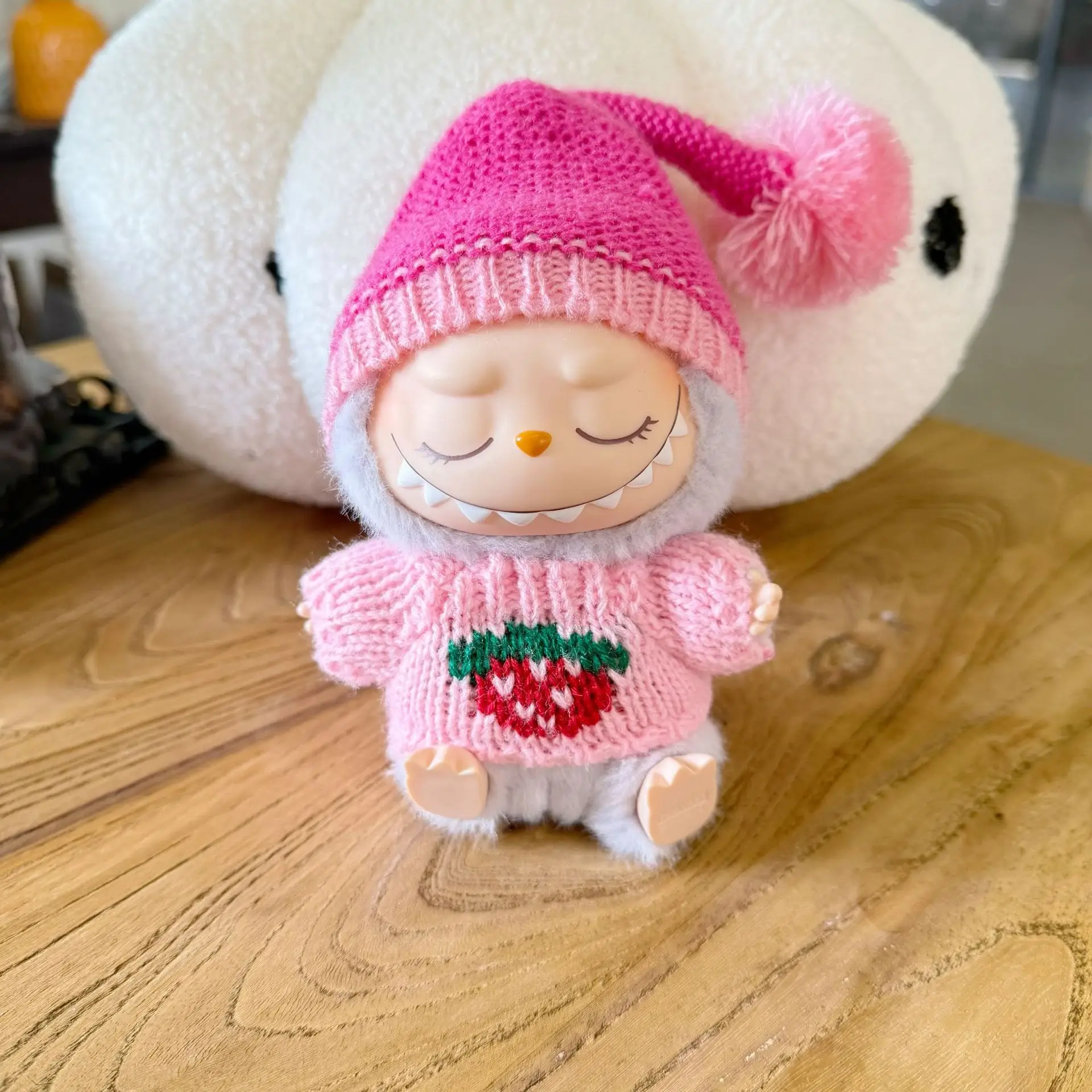 Coffret cadeau ultime pour poupées Labubus assises de 17cm, pull, chapeau, lunettes, vêtements et accessoires complets, cadeau