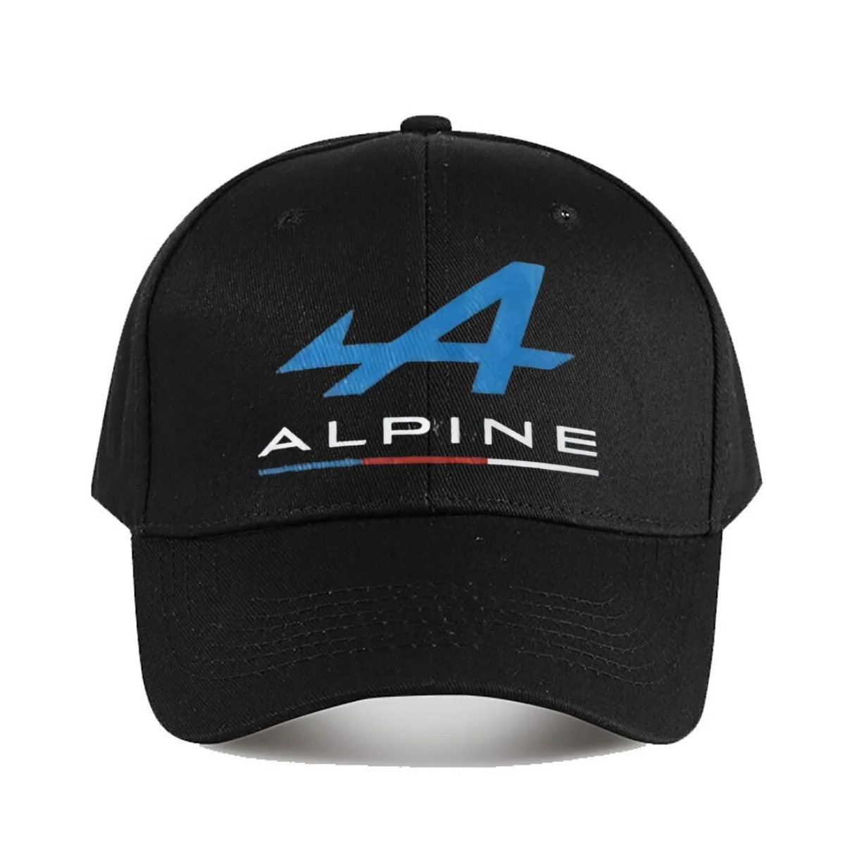 Alpine Racing Team Baseball Cap  Unisex Snapback Dad Hat with Logo Black & Blue Design for Outdoor Sports Gym and Casual Wear