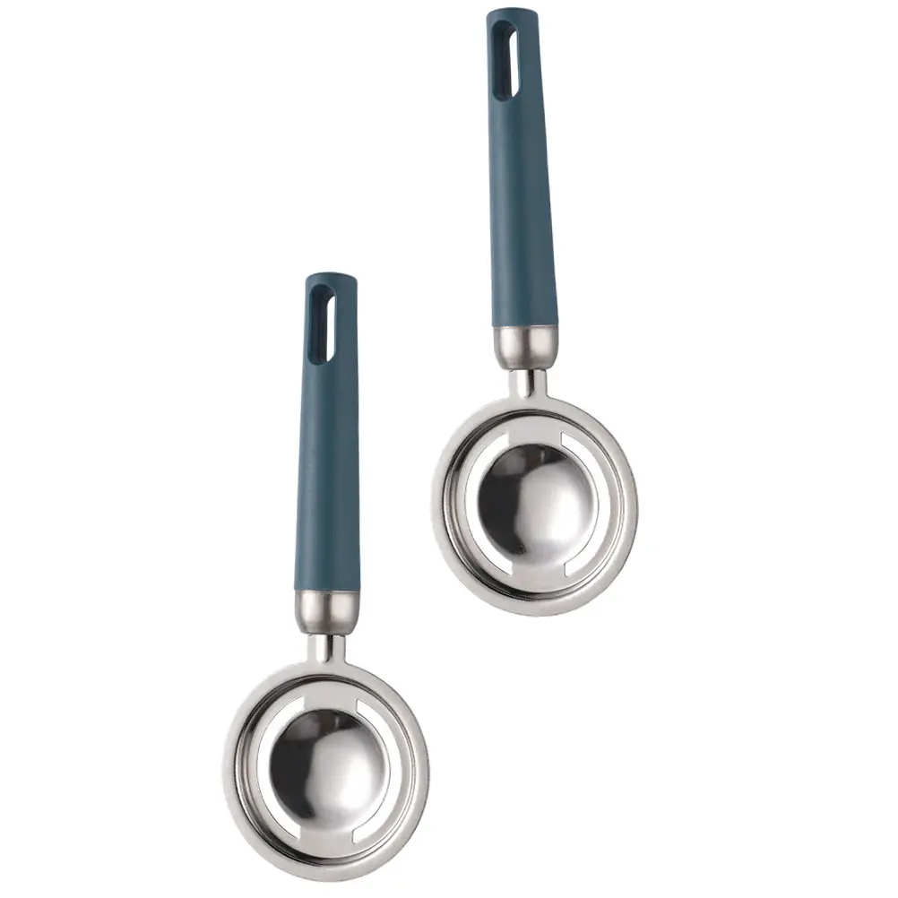

2Pcs Egg White Separator Kitchen Supplies Yolk Extractors Stainless Steel PP Double Leakage Groove Easy Storage