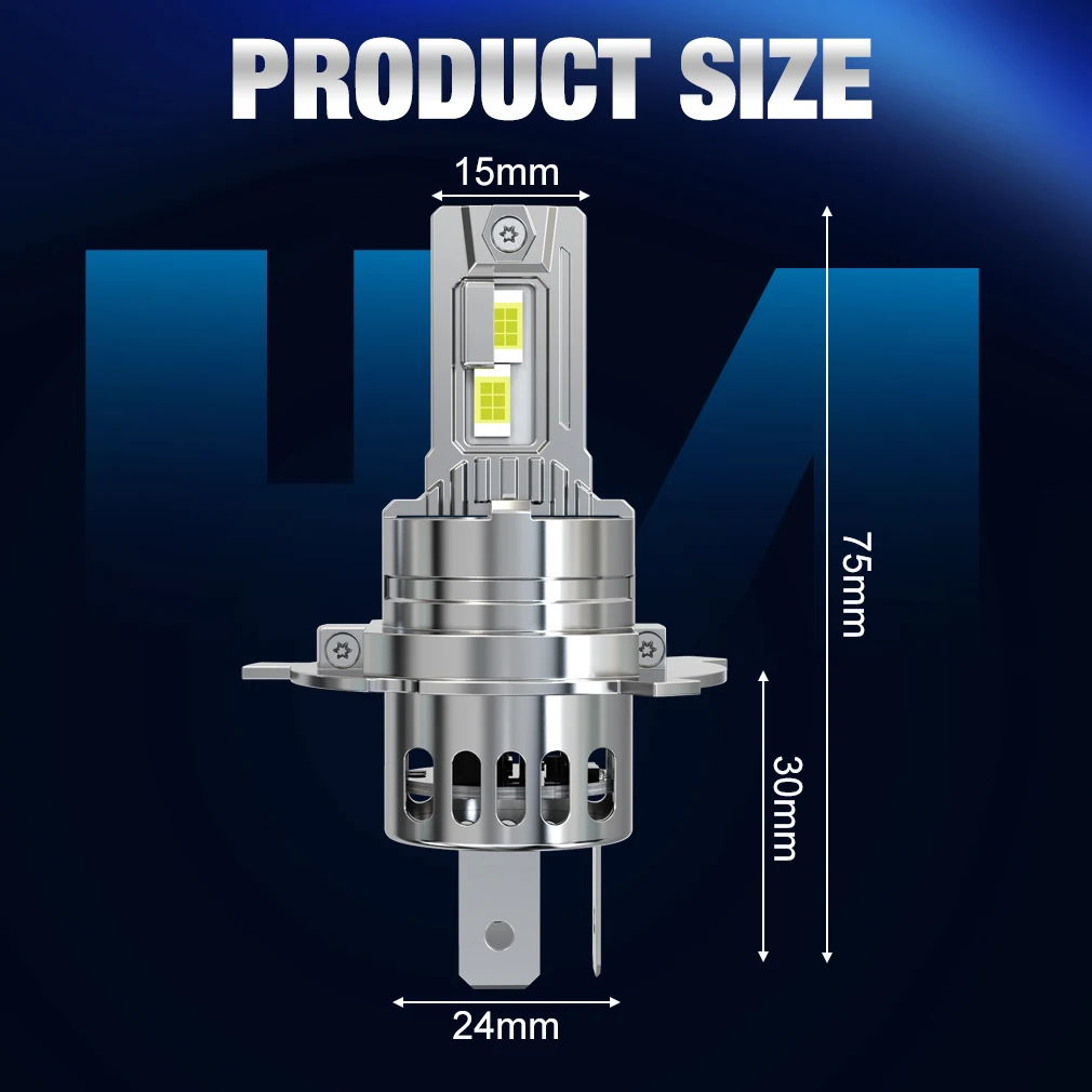 XSTORM H4 LED المصباح Canbus 300W 30000LM LED H4 مصابيح كهربائية 24 CSP رقائق مع مروحة توربو أضواء سيارة مرحبا/منخفضة المصابيح الأمامية 6500K