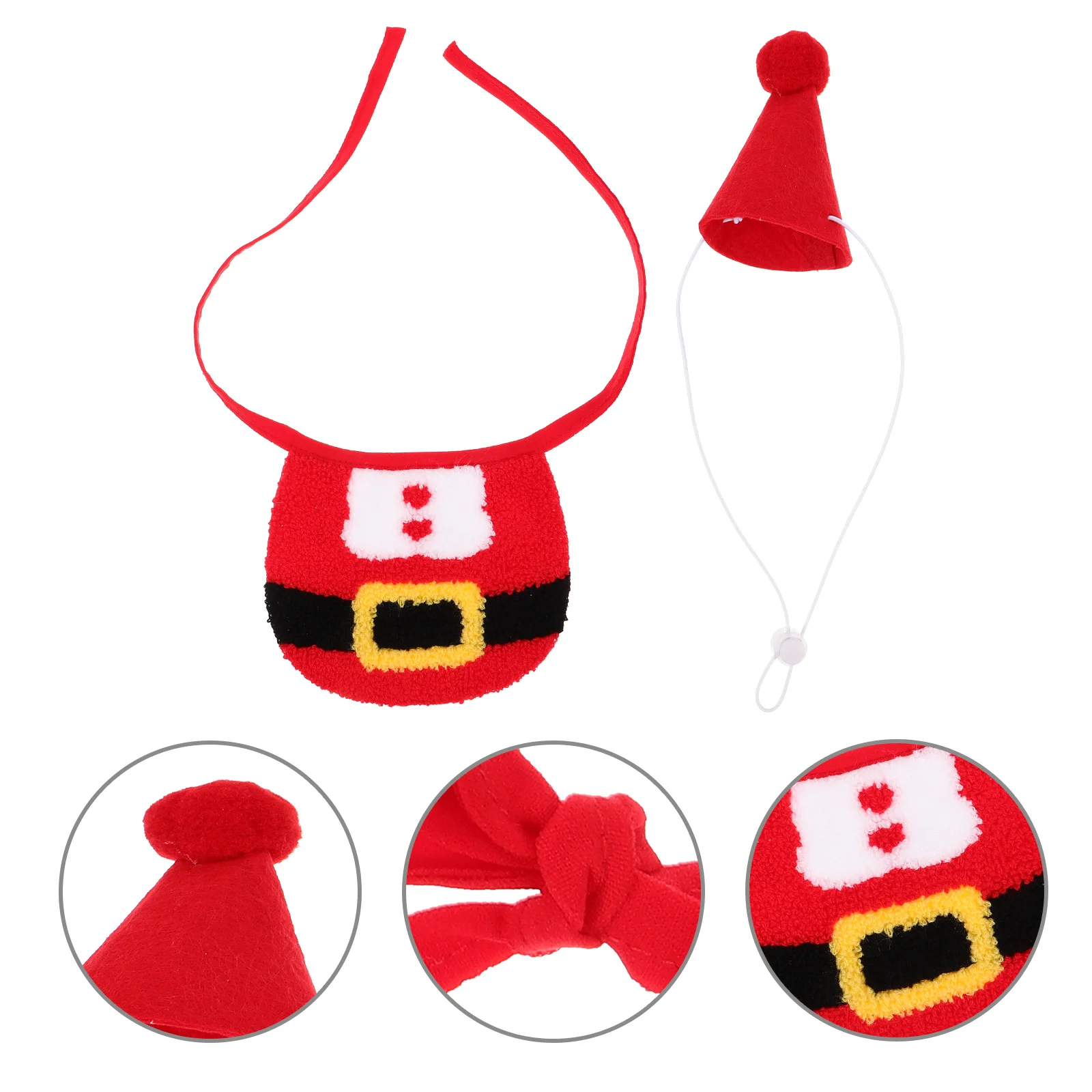 

1Set Christmas Pet Hat Bib Small Dog Collar Costume Headgear Xmas Birthday Party Decoration Dog Collars Bib Christmas