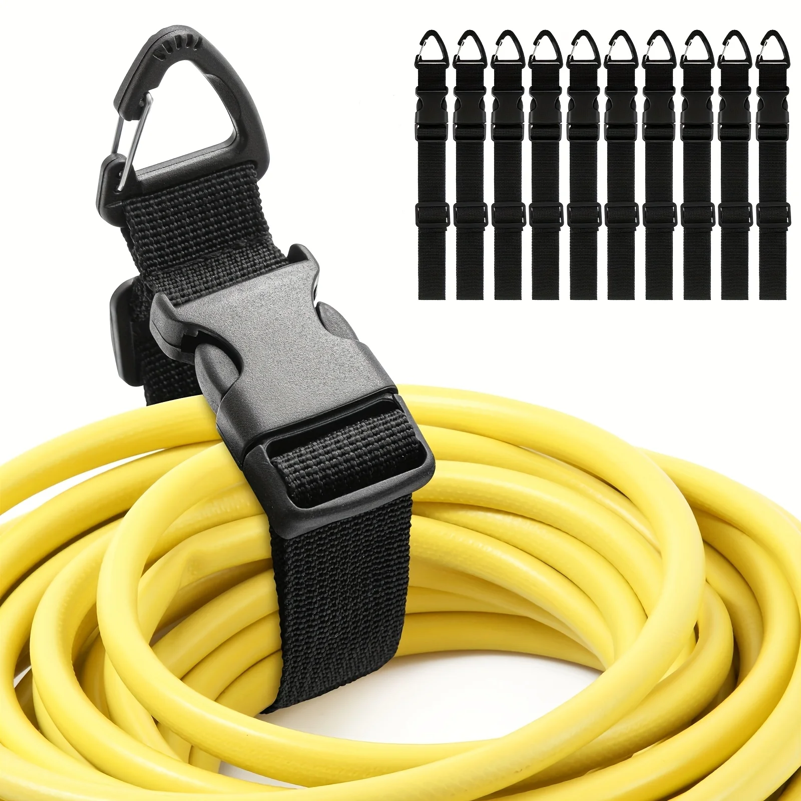 

Pack of 10 17 Adjustable Extension Cable Holders with Triangle Clips, Heavy Duty Storage Straps, Extension Cable Hangers for Men's Studio and Garage Organizing and Storage