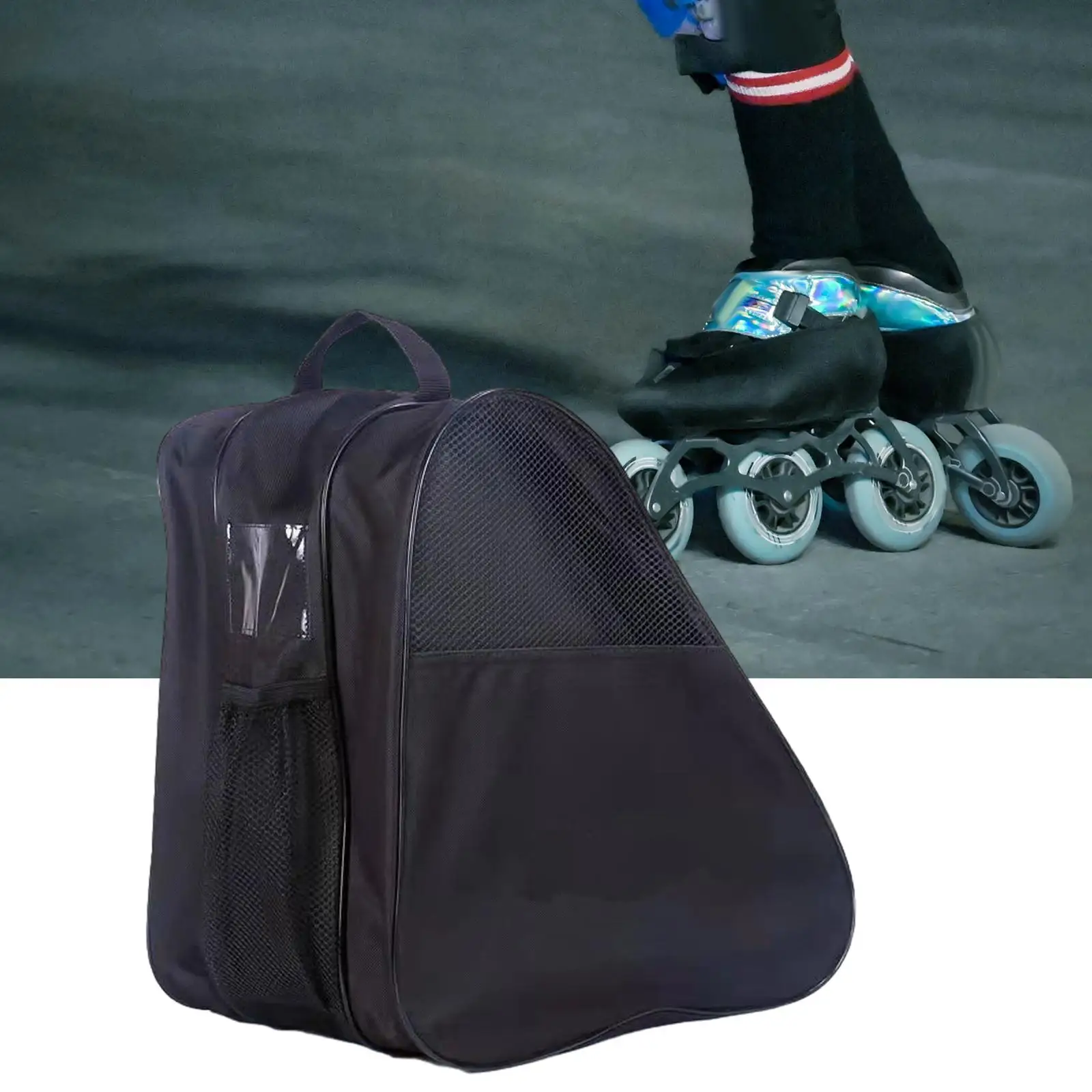 Roller Skate Bag with Pockets 3 Layers Handbag Oxford Cloth Skate Carry Bag