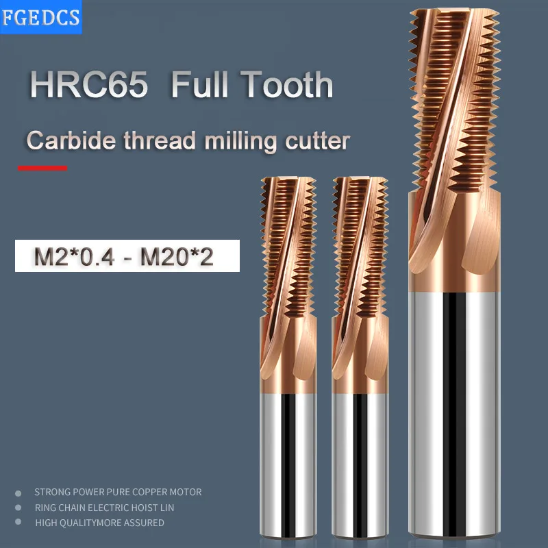 

Thread Milling Cutter Solid Carbide Full Tooth Nano Coated CNC M2.5 M3 M4 M5 M6 M8 M10 M12 M14 M16 M20 M30 Thread Mill Aluminum