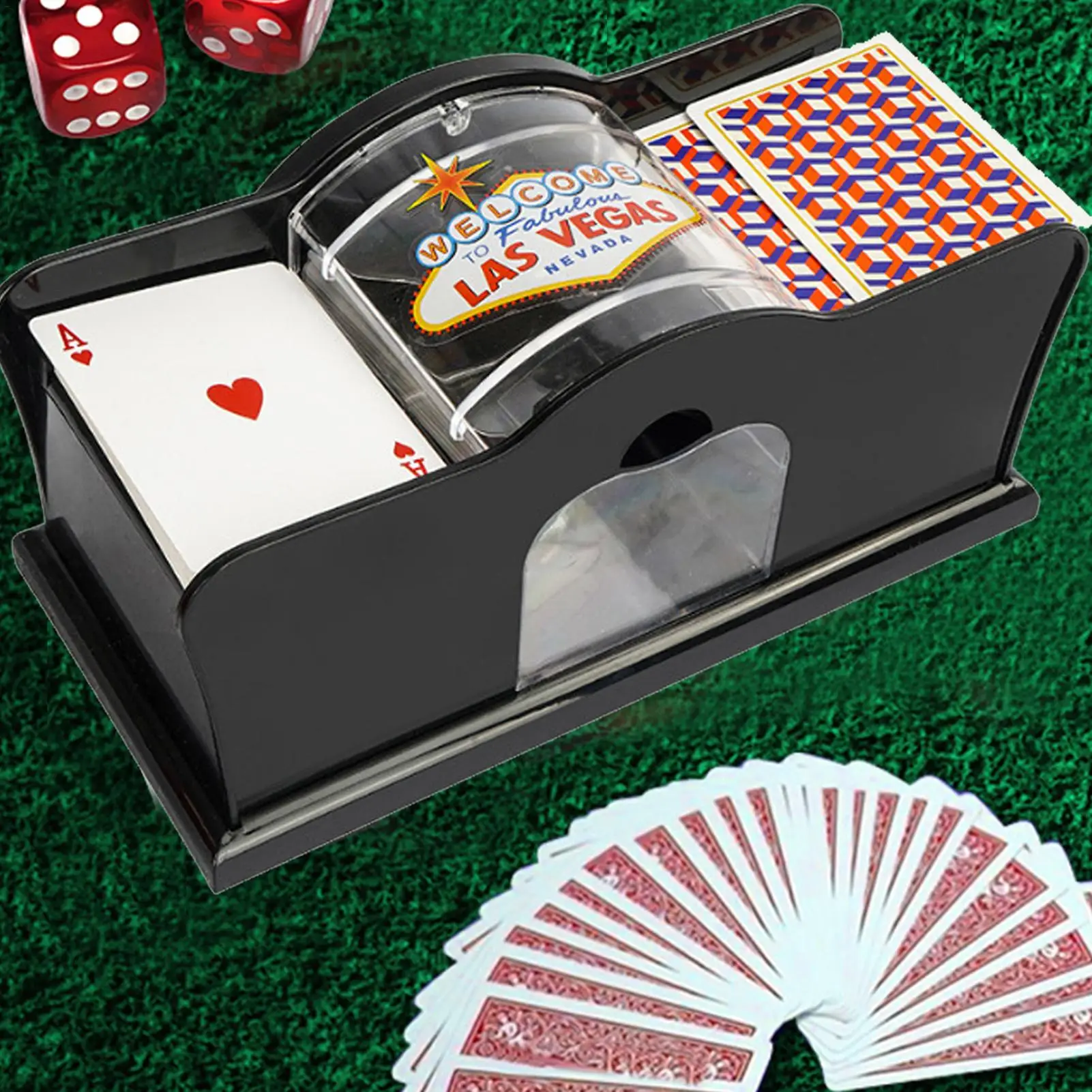 

Manual Playing Card Sorter Hand Crank Poker Card Dispenser Machine for Home Game Travel Blackjack Rummy 1/2 Deck Organizer