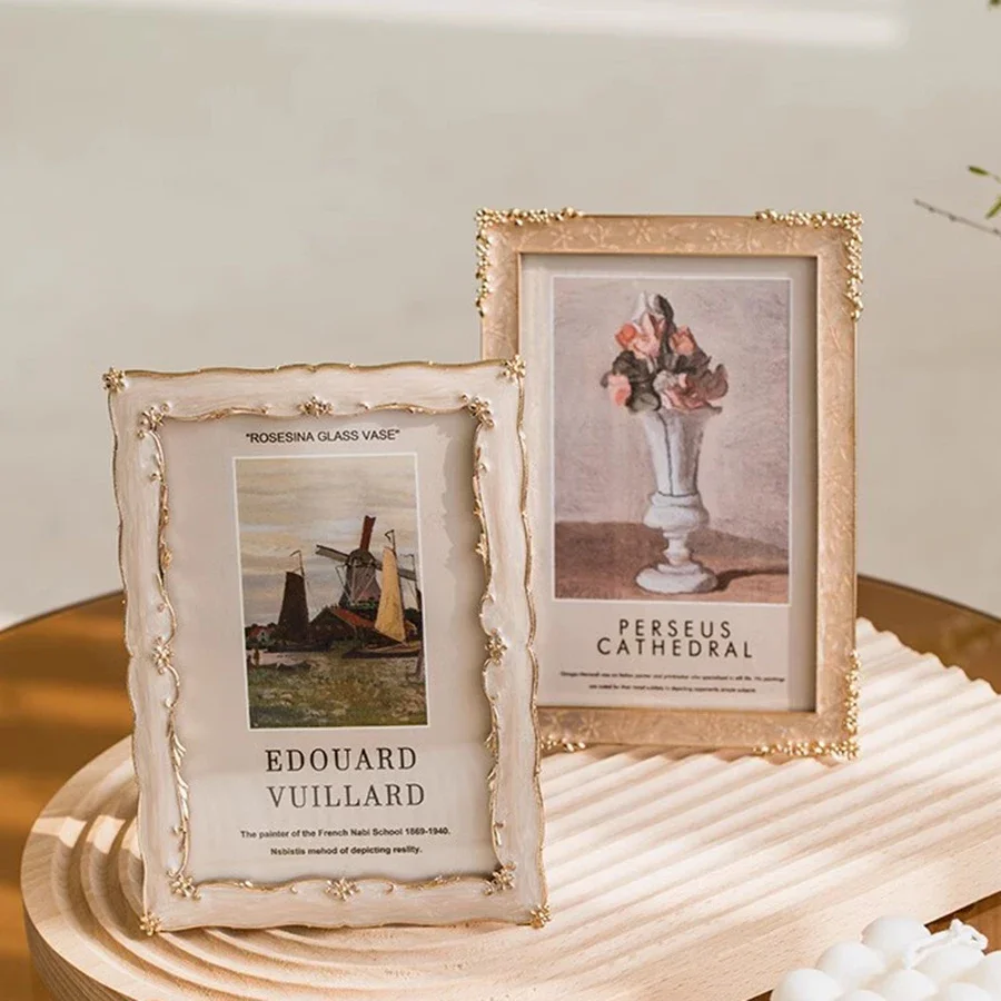 

Retro Photo Frame Decoration Rectangle Holder Personalized Metal Photo Frame Offic Etable Exclusive Wedding Fotolijst Room Decor