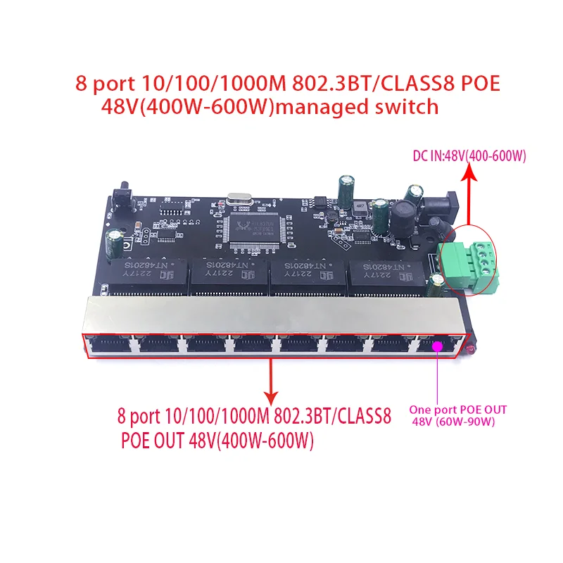 modulo-pcb-de-interruptor-gestionado-de-8-puertos-conmutador-de-10-100-1000m-poe-48v-400w-600w-8023bt-class8