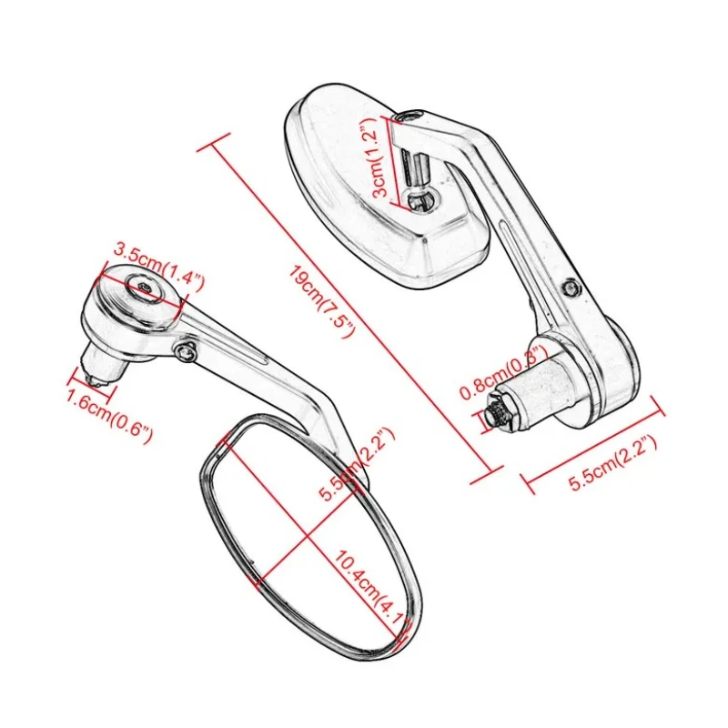 دراجة نارية CNC مرآة ألومنيوم مقود نهاية مرآة الرؤية الخلفية الجانبية ل CFMOTO 150 250 400 450NK 800NK 250CL 450CL #3