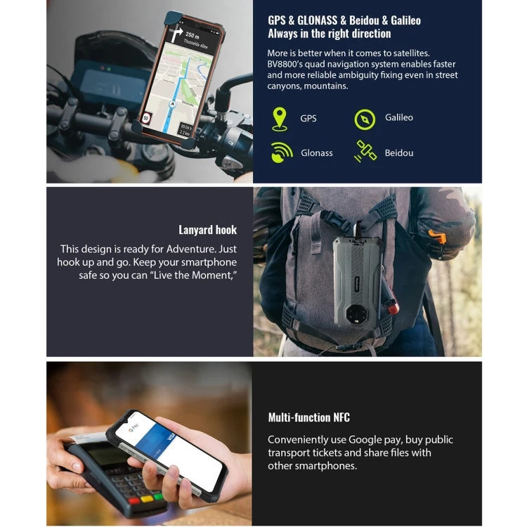 PRESALES Blackview BV8800 Rugged Phone IR Night Vision  8GB 128GB 8380mAh Battery 6.58 Inch Android 11.0 NFC Phone