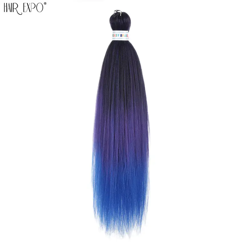 26Inch Easy Braids Hair Synthetic Colourful Pre Stretched Braiding Hair Extensions Jumbo Braids Ombre Yaki Long Straight Hair - Image 83