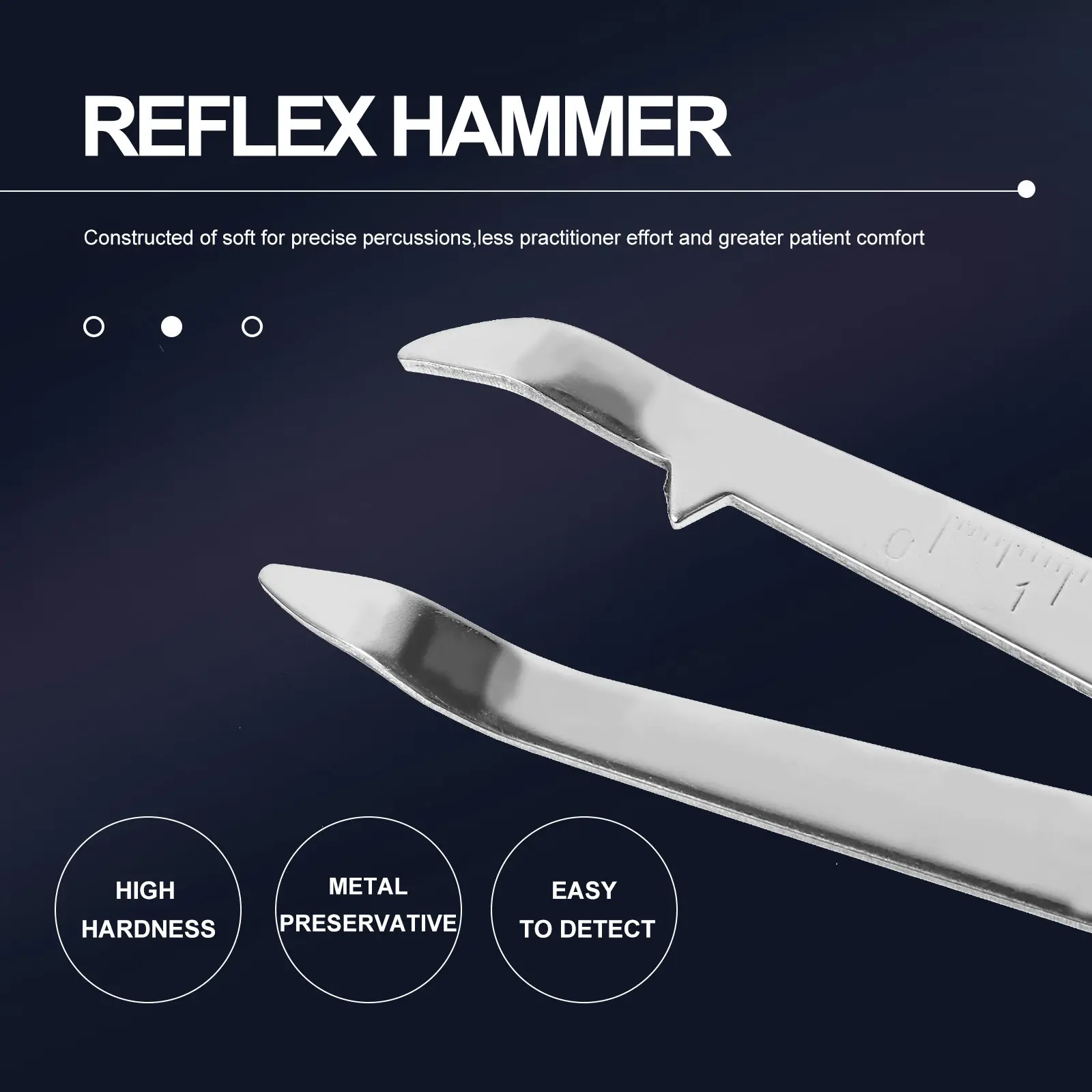 

Multifunction Reflex Hammer Neurological Diagnostic Lightweight Portable Stainless Steel Percussion Hammer Plexor for Clinical