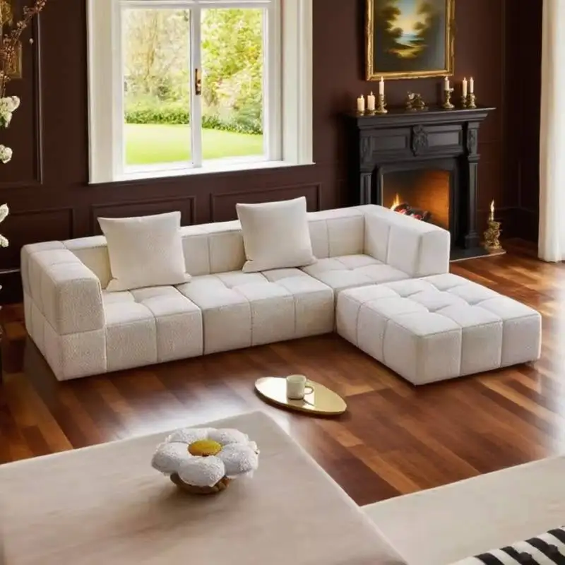 

Modern Eco-Friendly Fabric Modular Couch Sofa Set Cozy Sponge Foam Vacuum Compressed for Home Living Room Mall Workshop