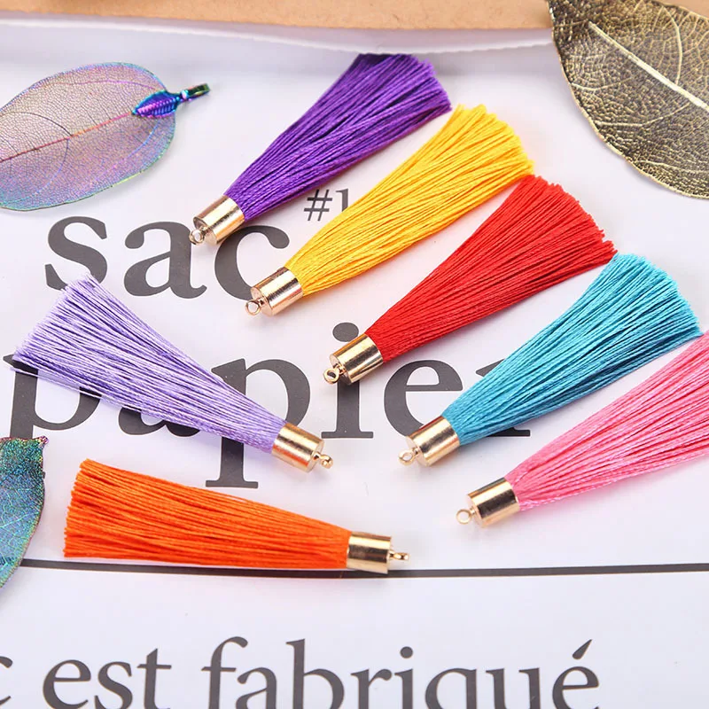 

12/24Pcs 6cm Metal Cap Tassels DIY Accessories, Gift Box Decorative Tassels for Hair Ornaments Fan Pendants Home Decoration