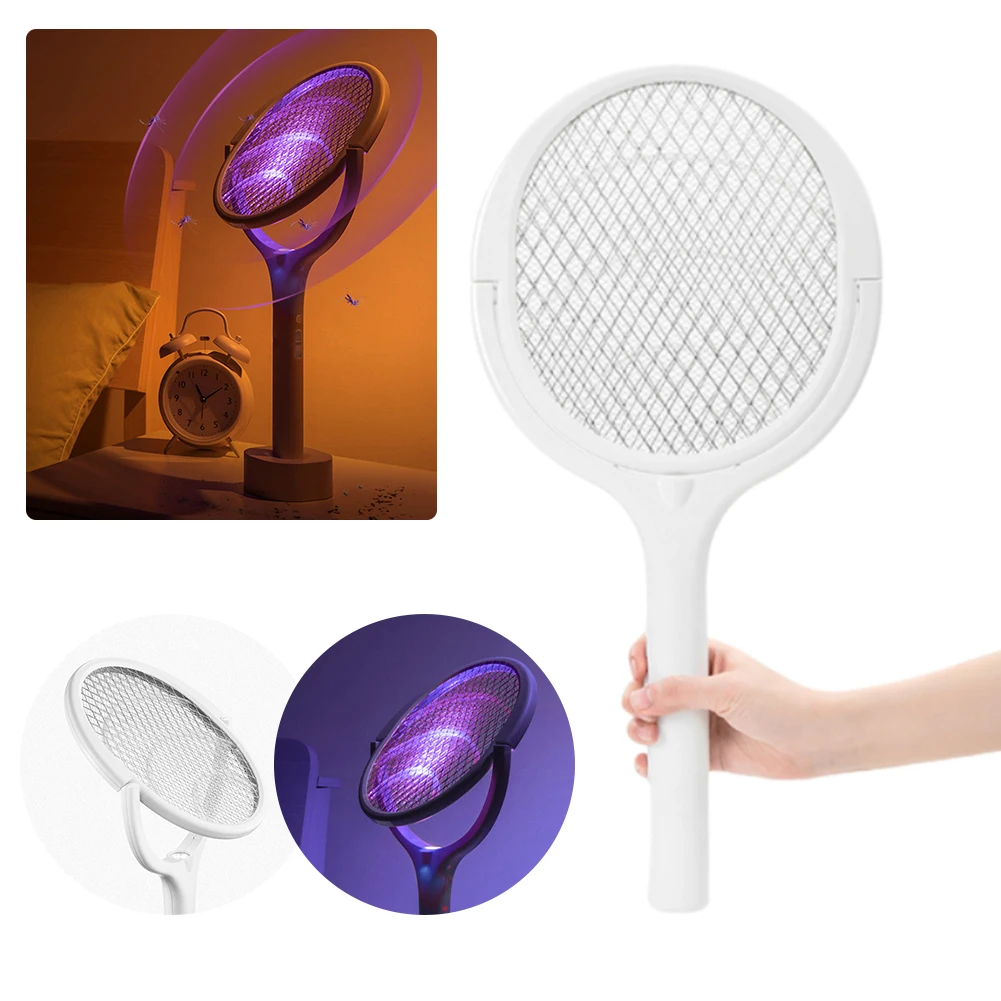 5 In 1 Fast Charging Racket Kill Fly Bug Safety Insulated Battery Powered Lamp ABS Adjustable Electric Mosquito Swatter