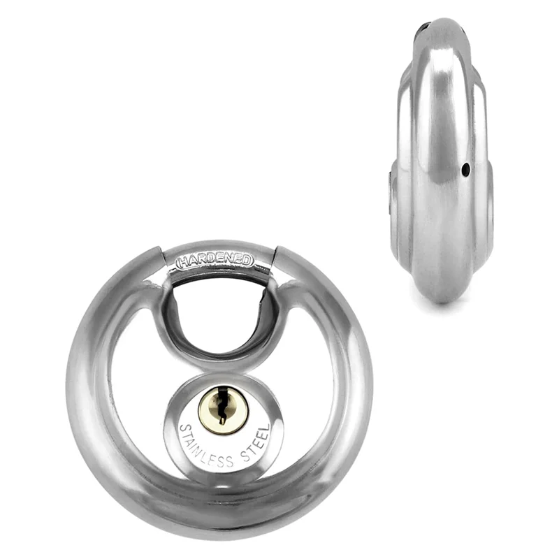 

Disc Locks, Heavy Duty Steel Keyed Padlock Disc Storage Locks For Storage Unit Moving Trailers, 3/8Inch Shackle-Y41A