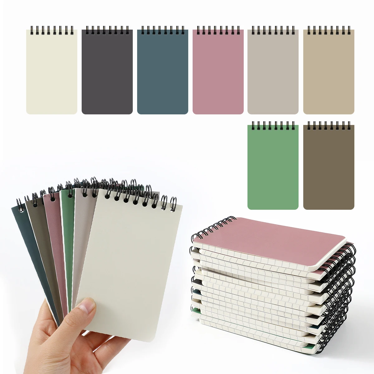 8/16 Uds. Cuadernos de bolsillo pequeños cuadernos en espiral 3x5 con páginas forradas Mini blocs de notas en el trabajo o la escuela