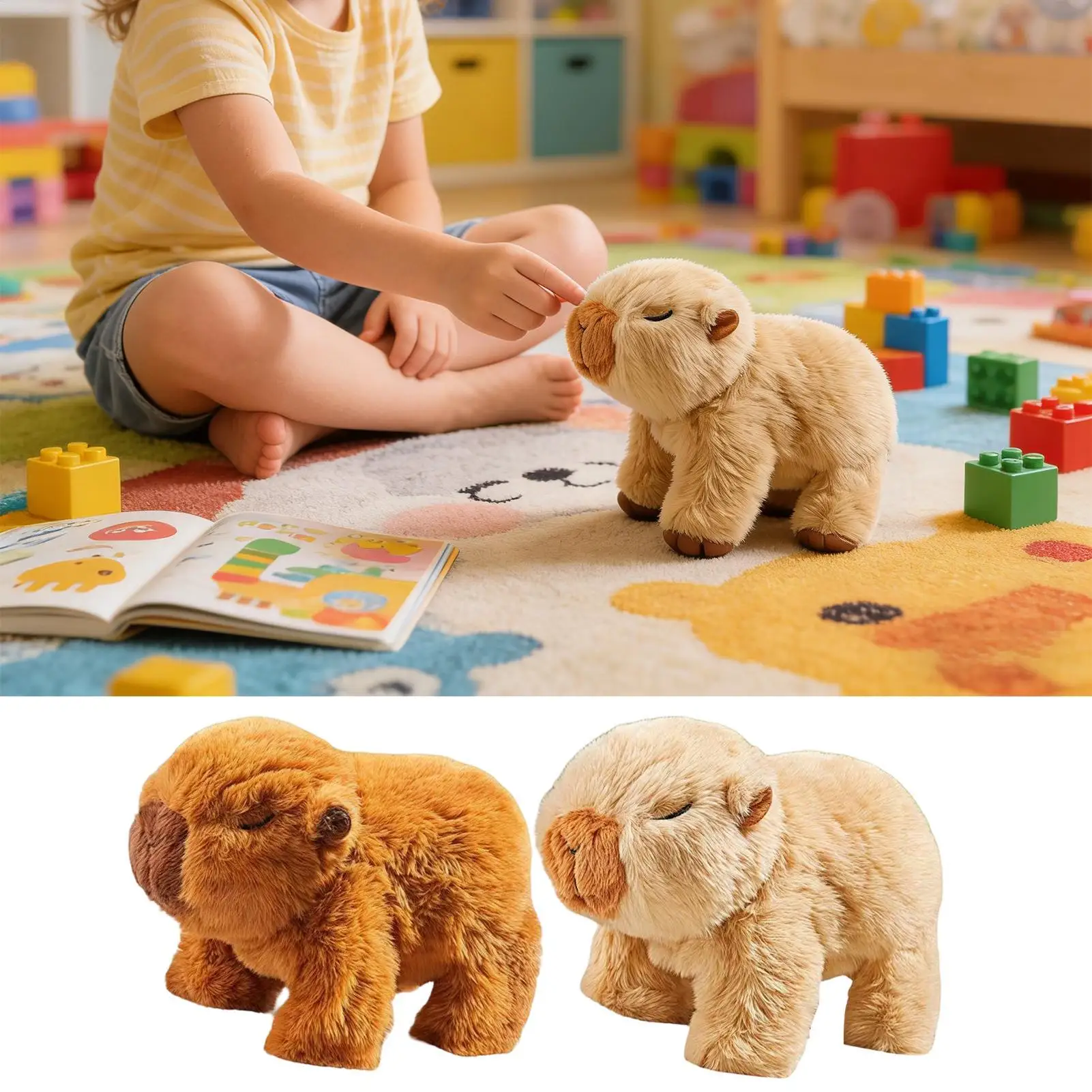 Walking Capybara Toy Interactive Pretend Play Walking Capybara Electronic Toy Pet For Kids Boys Girls Preschoolers Children
