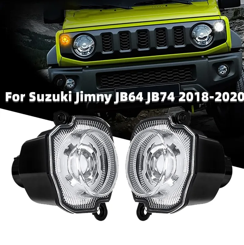 

1Pair Car LED Round Fog Lights Turn Signal Lamp Head Marker Daytime Running Light For Suzuki Jimny JB64 JB74 2018-2020