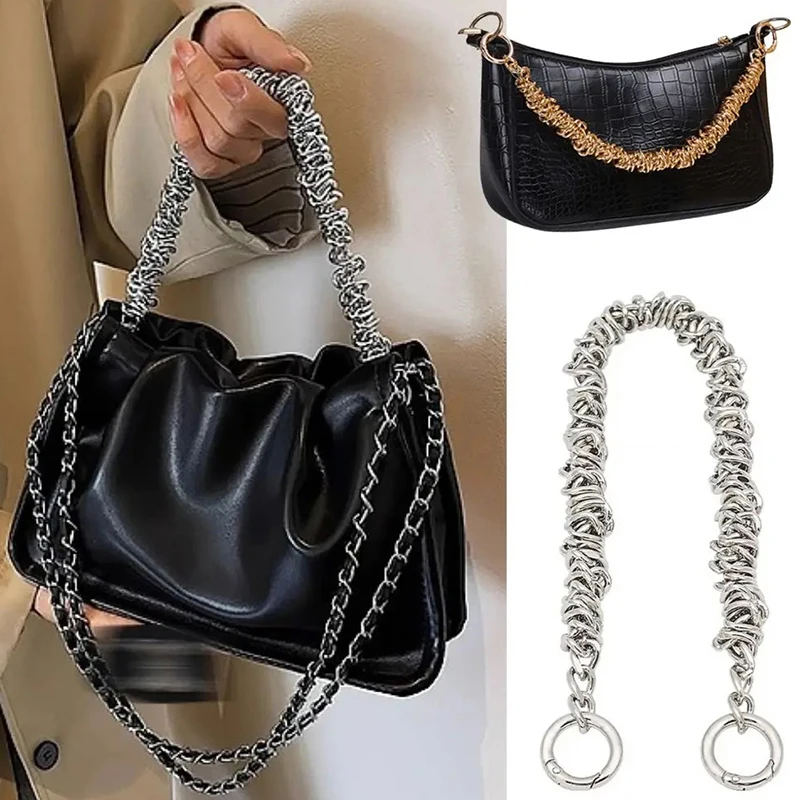 Exquisita cadena Irregular para bolso de mujer, Asa de Metal para bolso de hombro, piezas de repuesto, accesorios para bolso, correa corta de 37CM