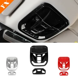 Car Front Rear Reading Light Lamp Cover Carbon Red Black Look Sticker Frame Garnish Trim For GWM Great Wall Tank 300 2022-2023