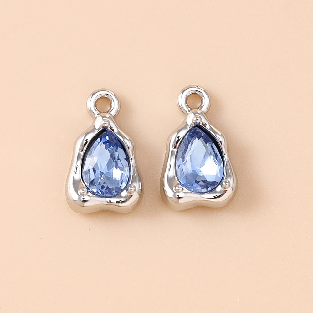 Leslie 5 Stück zierliche CZ-Charms, Kristall-Wassertropfen-Anhänger für handgefertigte Halsketten, Armbänder, Schmuckherstellung, DIY-Bastelbedarf – Detail 10